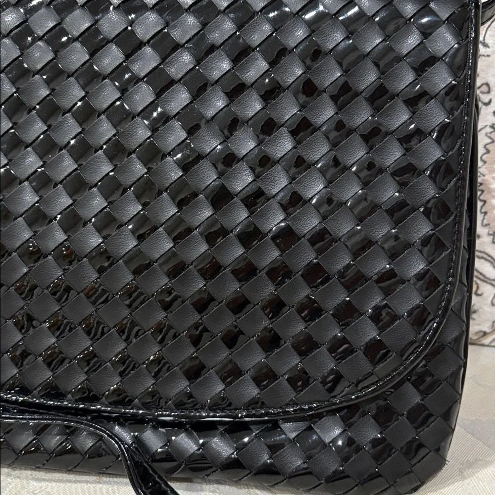 Vintage Aspects Classic leather Black Woven Crossbody shoulder clutch bag